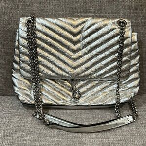 Rebecca Minkoff Metallic Silver Leather Handbag